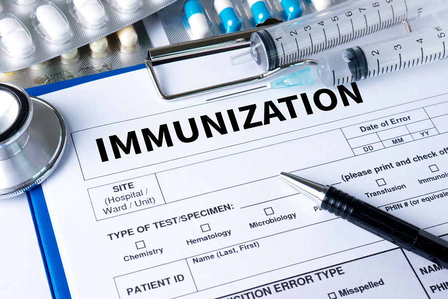 IMMUNIZATION Immune System as medical concept Syringe. Immunization immune protection system immune system